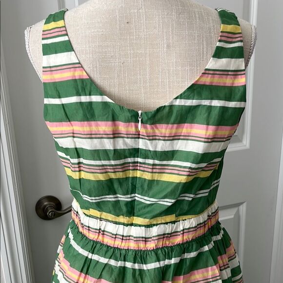 Boden Green & Cream Striped Sleeveless Sundress Pockets !NWOT SZ US 8 L - Picture 7 of 12